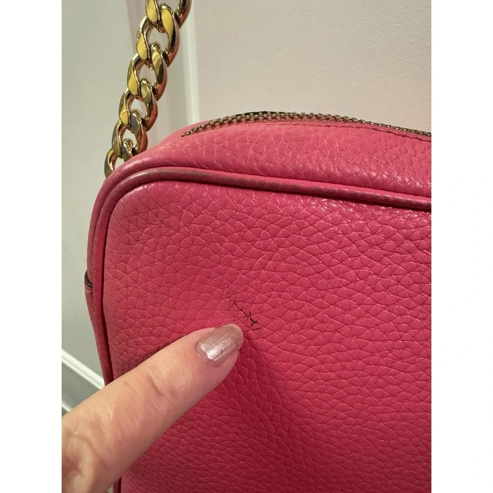 Michael Kors Berry‎ Pink Pebbled Leather Jet Set Large EW Crossbody